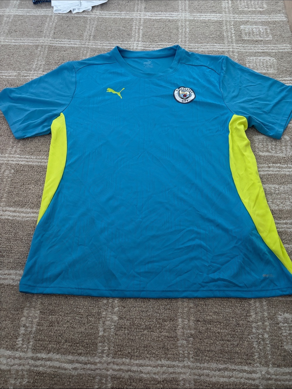 Puma Mens Manchester City Training Tee - Bright Blue & Yellow
